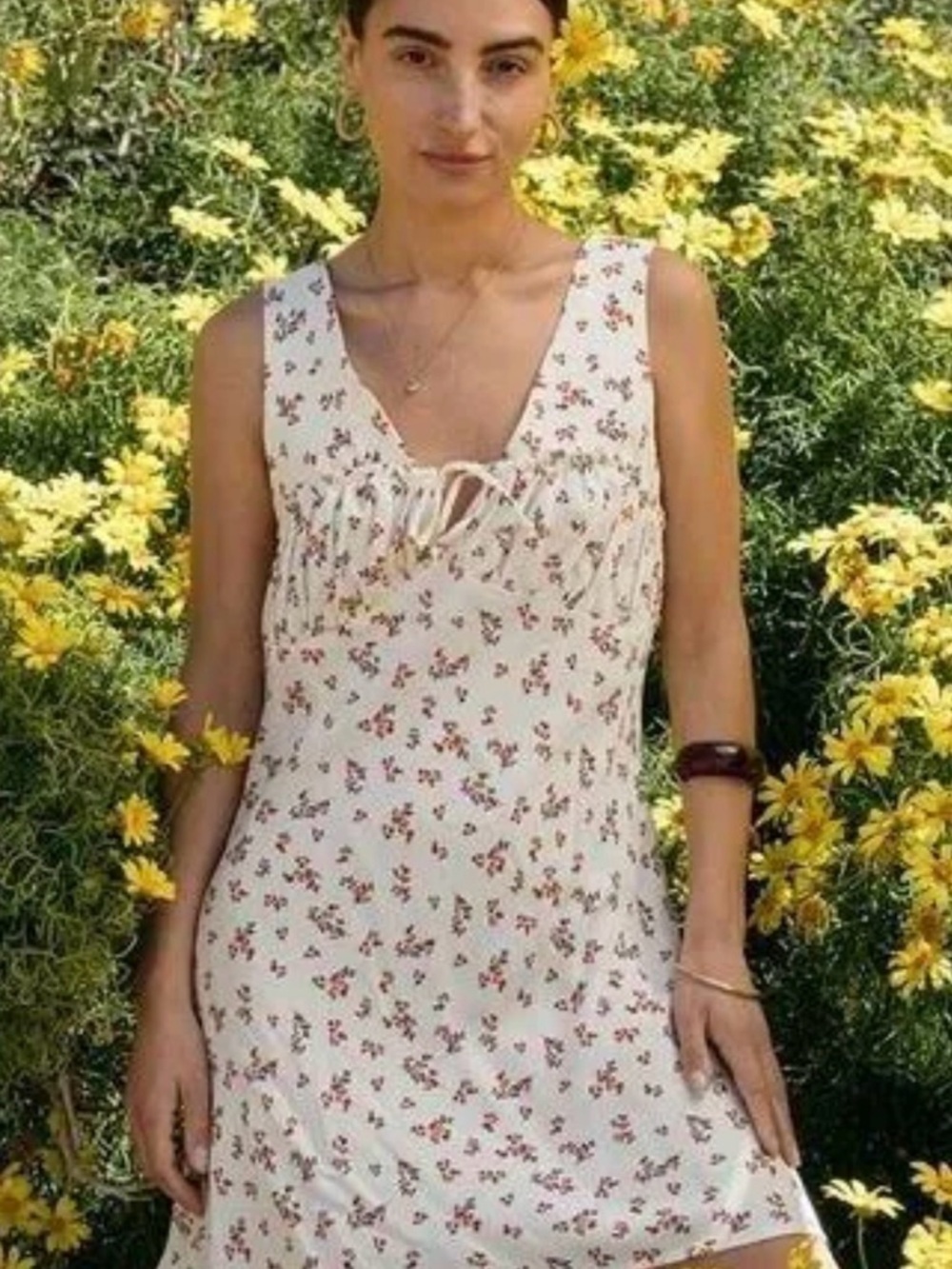Ciao Lucia Caro Mini Floral Dress - Jardin Cream Floral